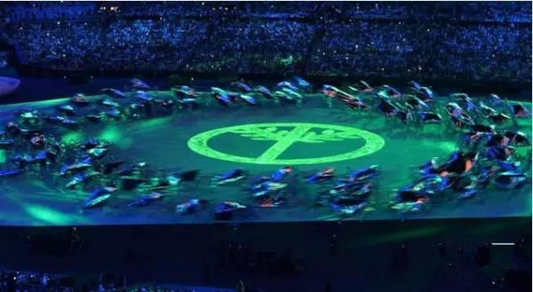 里約2016年奧運(yùn)會(huì)場(chǎng)上的激光投影